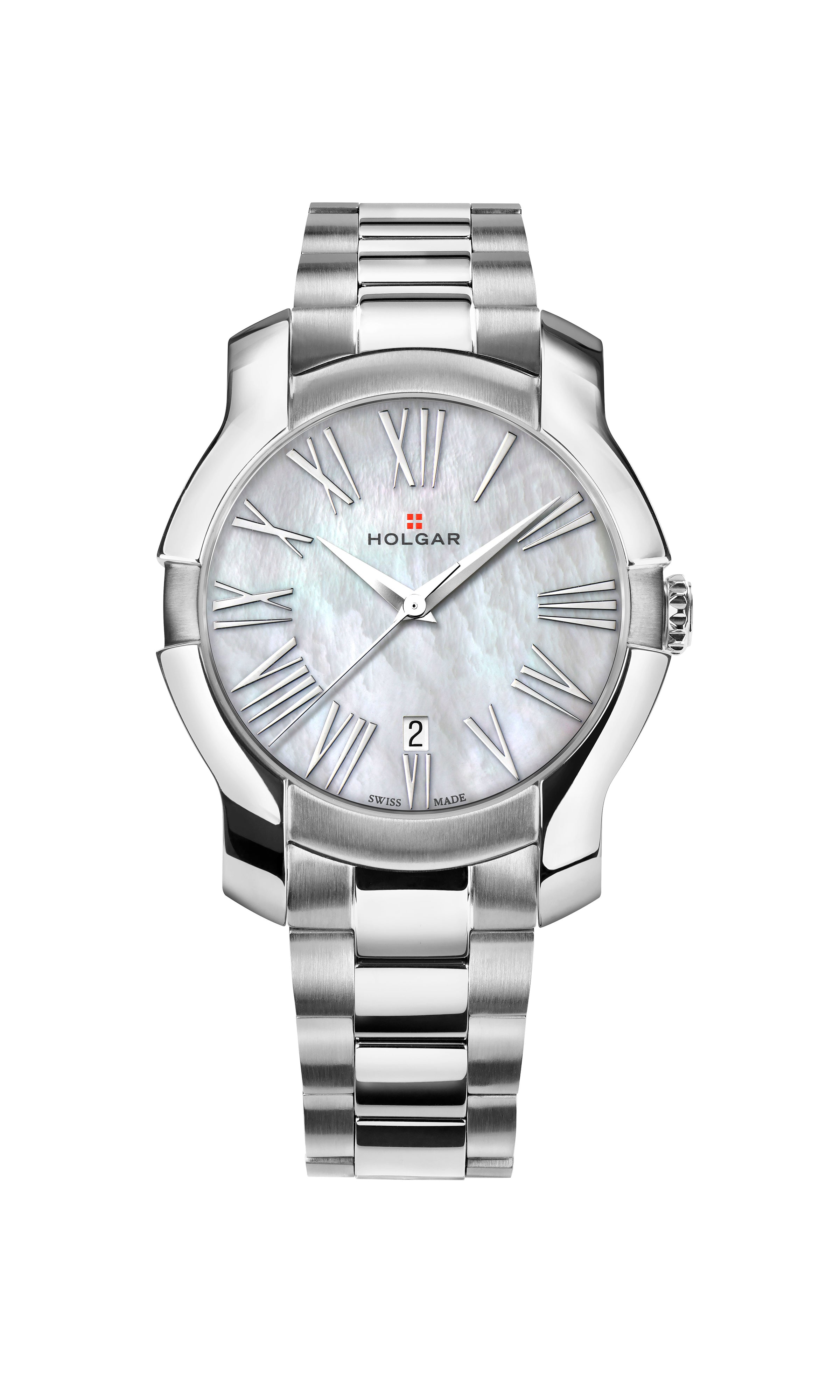 BMW Ladies Swiss Made Watch Mother of Pearl MOP Crystal Bezel Stainless Steel Omega Speedmaster Automatic Mother Of Pearl Dial Diamond  main image 2