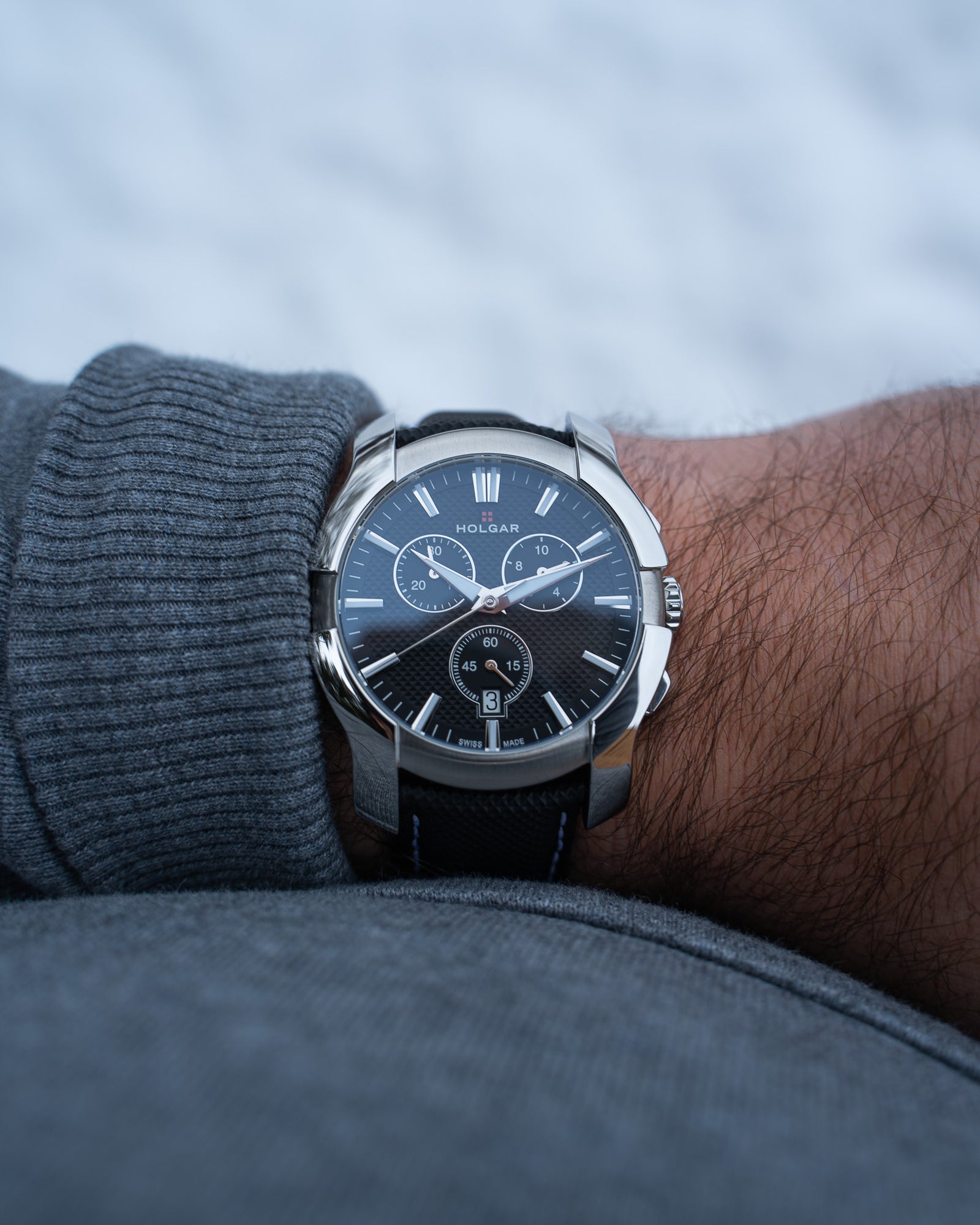 Black & Blue Chronograph Watch | Mens Chronograph Watches